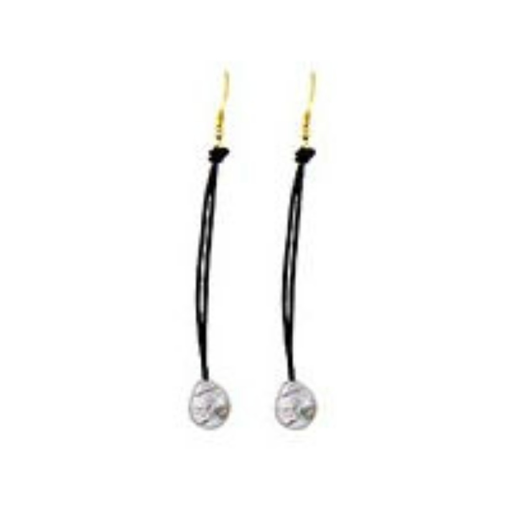 Grey Freshwater Pearl Leather Dangle Earrings